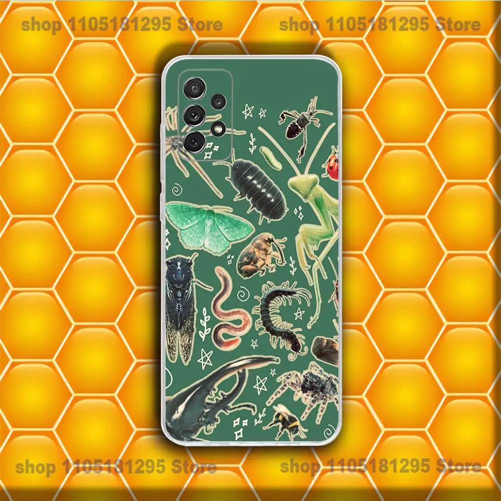 حافظة هاتف Art Insect لهاتف سامسونج S25,24,23,21,22,20 FE lite,S10,9,PIus Note20 Ultra شفافة ناعمة #4