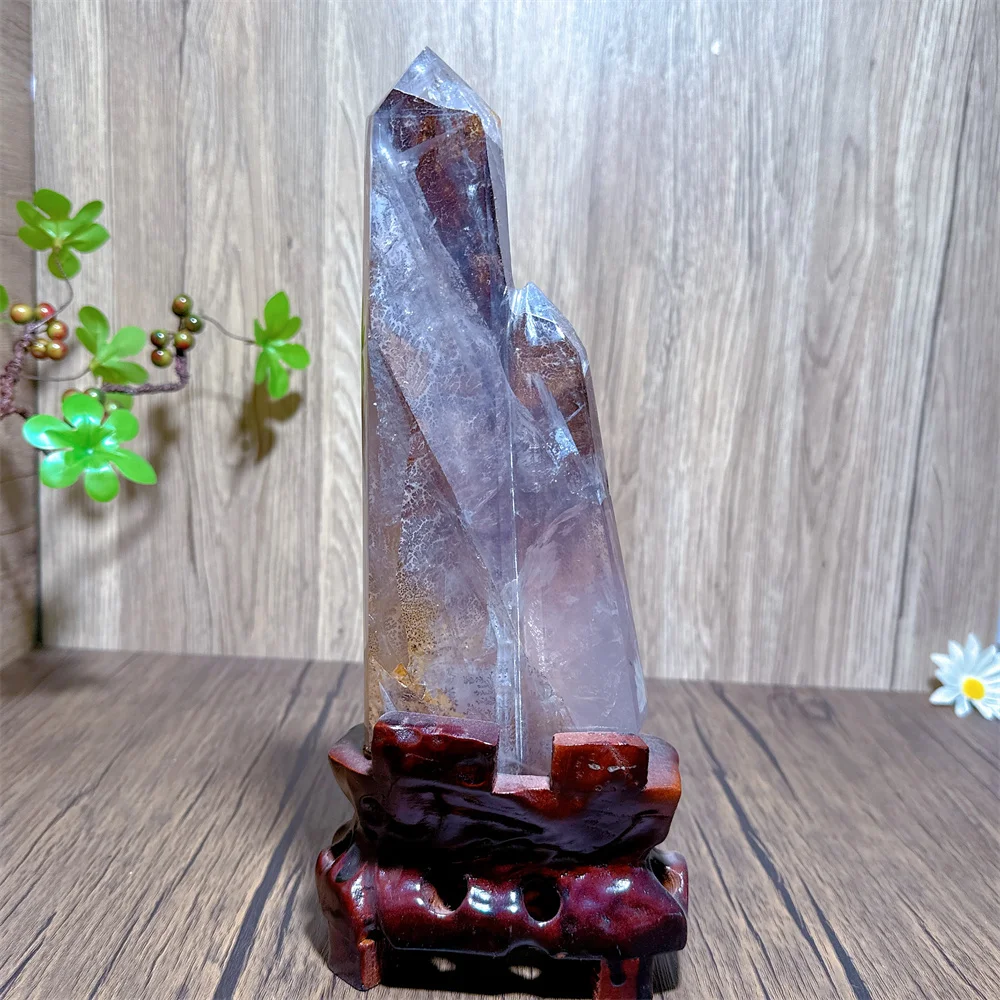 Natural Rose Quartz With Dendrite Tower  Pink Crystal Point Rose Quartz ornament magic wand Healing Gemstone Crystal Tower