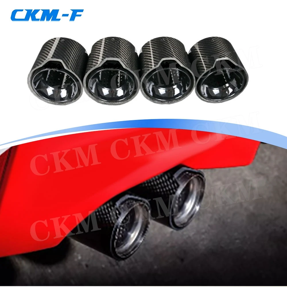 

for BMW G80 G82 G83 G87 4PCS Carbon Fiber Car Inlet Double-Barrel Rear Exhaust Pipe Muffler Outlet Stainless Steel Tail Throat