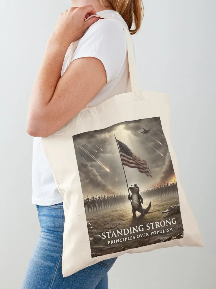 Standing Strong Tote Bag supermarket folding bag canvas tote shoping bag