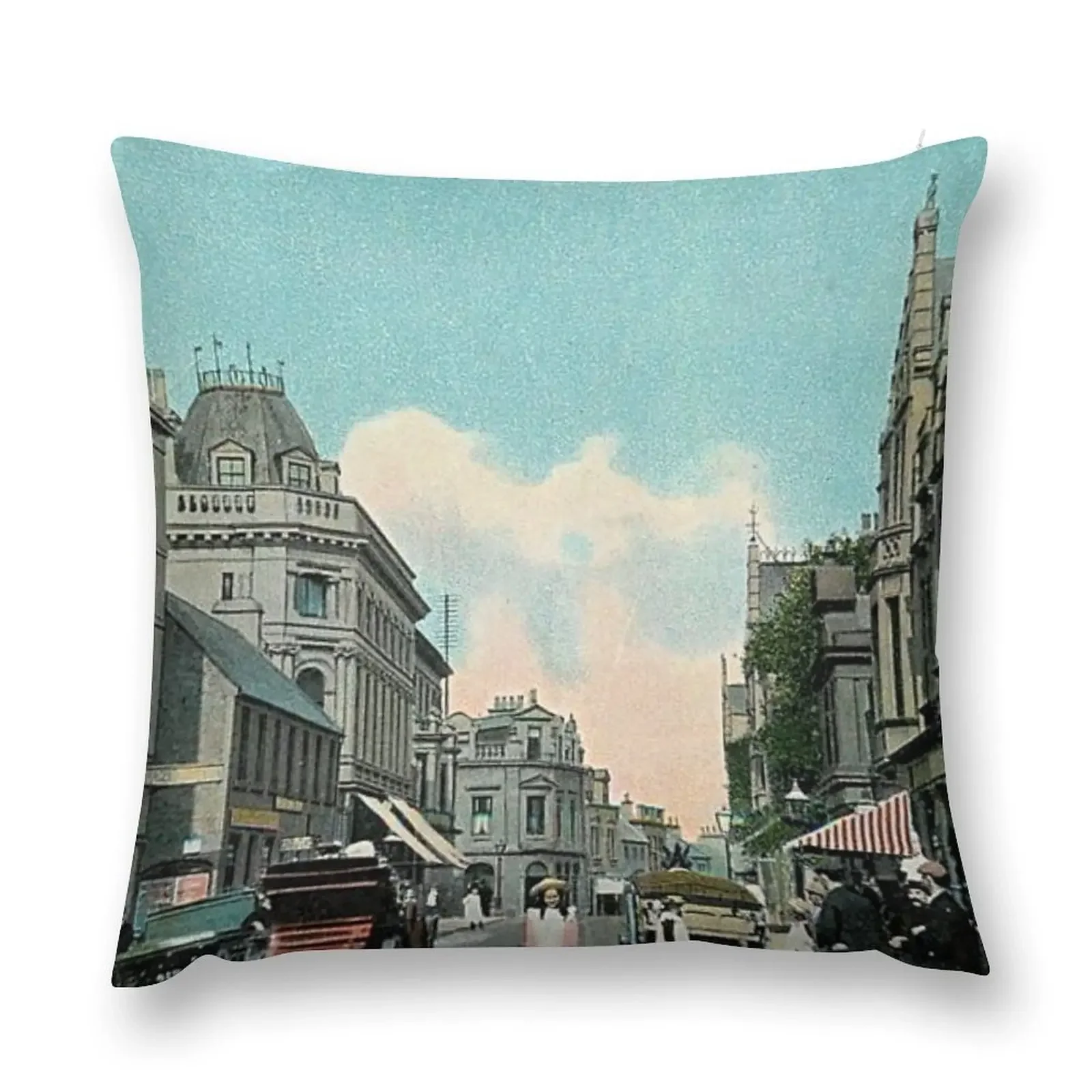 Vintage Illustration of Nairn High Street Throw Pillow Sofa Pillow Cover Cushion Cover For Sofa pillows decor home pillow