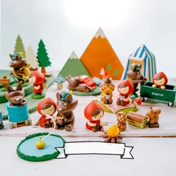 ZAKKA Little Red Riding Hood and Grey Wolf Ornament Series Ornament Decole Spot Resin Craft Small Ornament Collection