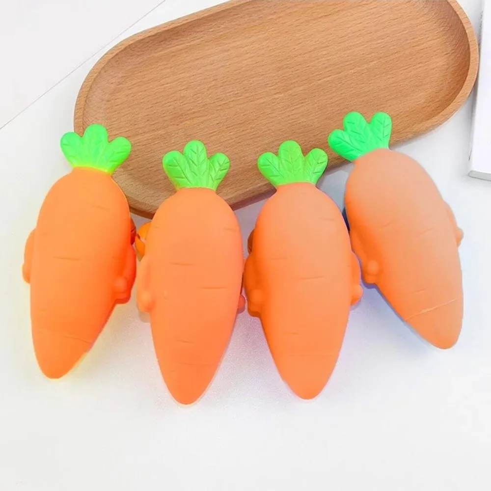 Soft Carrot Pinch Slow Rebound Kneading Design Vegetable Kneading Pop Out Eyes Pop Out Eyes for Autism ADHD Stress Relief