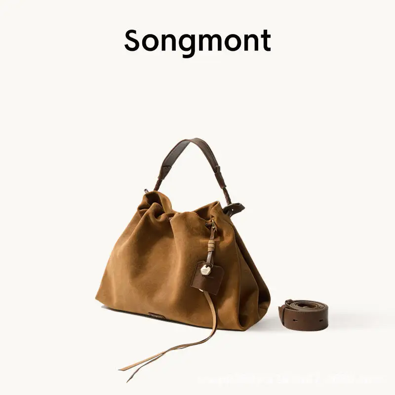 حقيبة Songmont Urban Tote حقيبة كروس من الجلد الطبيعي للنساء بتصميم بسيط ورباط علوي وسحاب وتنظيم واسع #1
