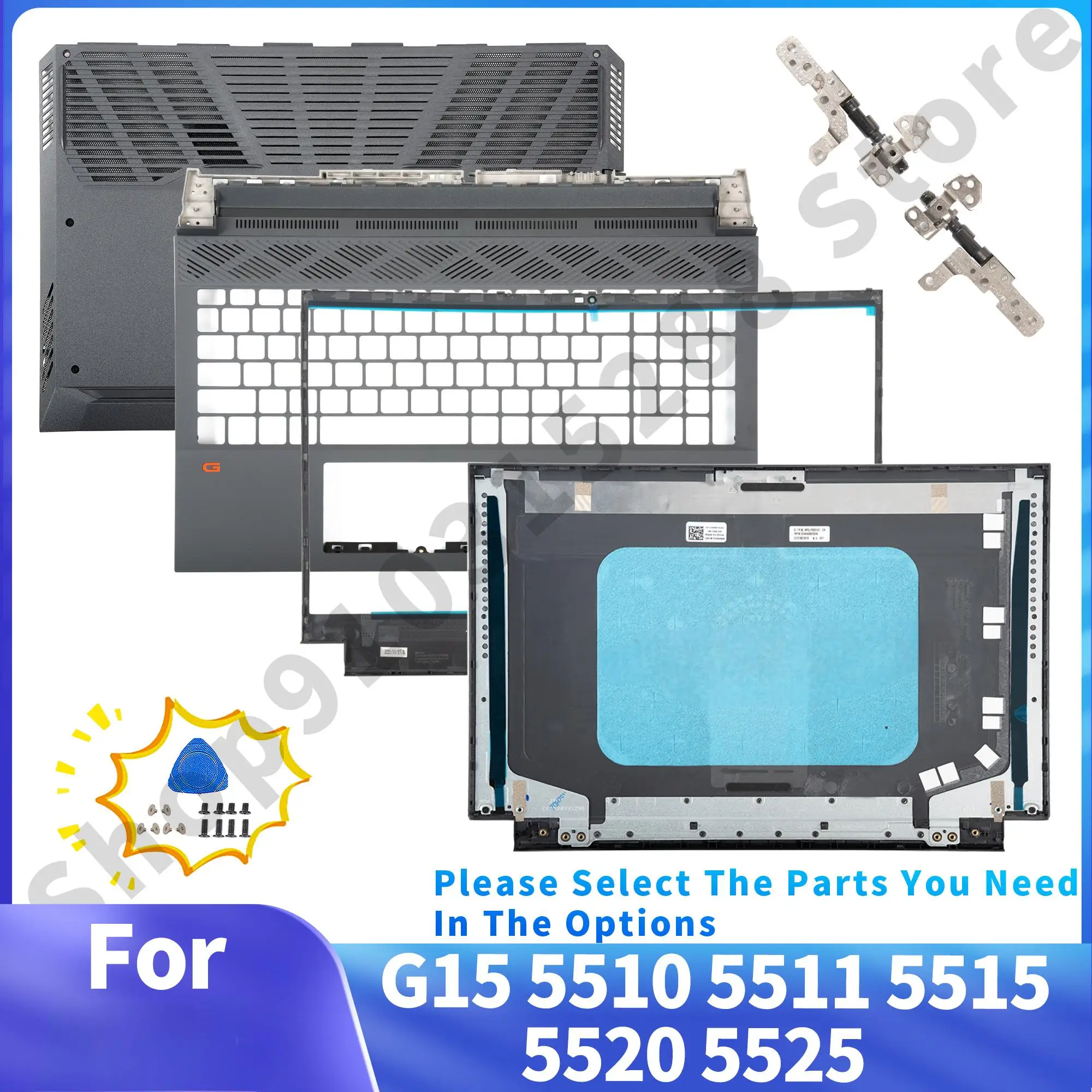 For G15 5510 5511 5515 5520 5525 Back Cover 03WXNM/0487W2 Front Bezel Palmrest Upper Bottom Case New Notebook Parts