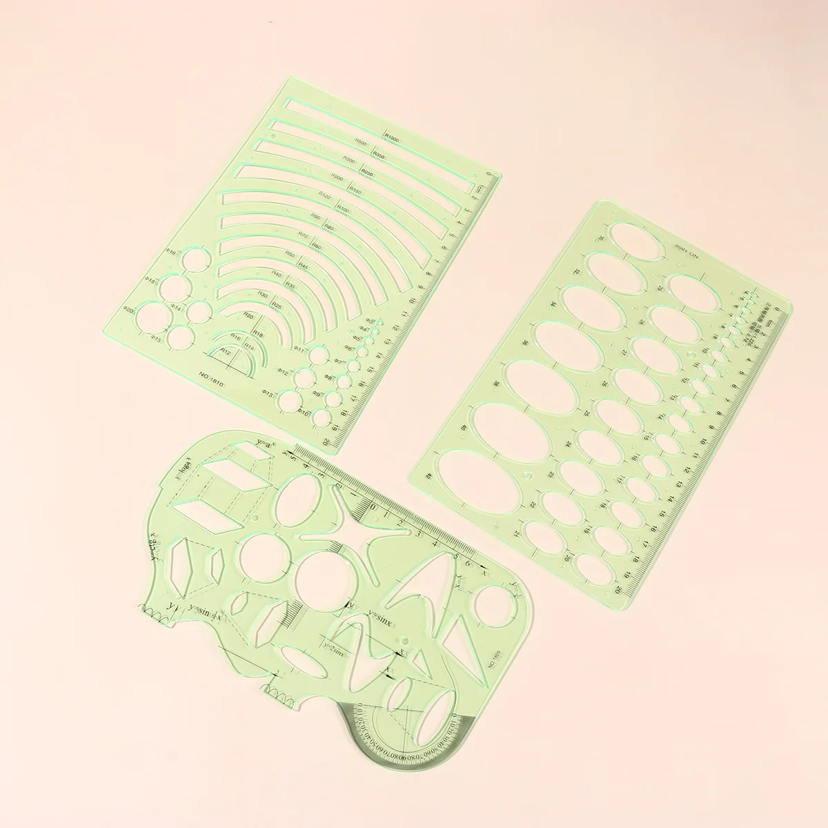 Drawing Templates Set Transparent Geometry Rulers For School Office Architecture Measuring Tool Building Templates Kit