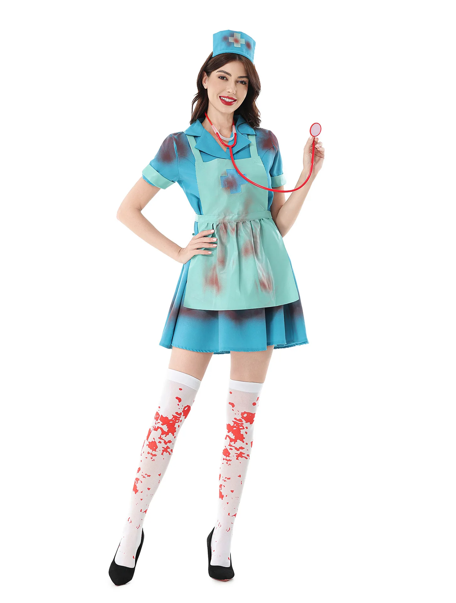Halloween Costume Roleplay Sexy Doctor and Nurse Outfits Bloody Horror Dresses Performance Costumes