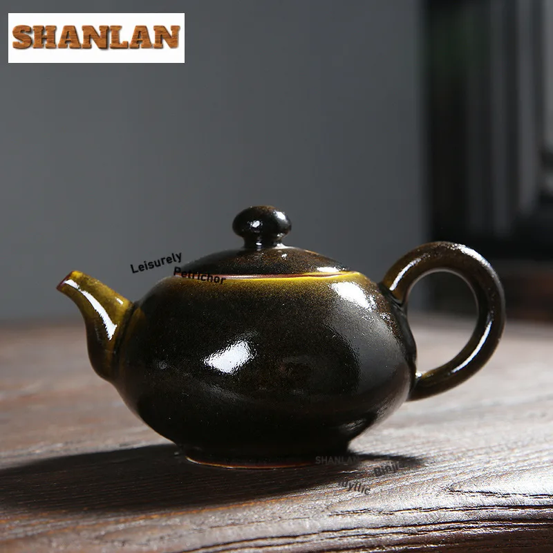 

195ml Creative Kiln Change Yellow Ceramic Teapot Boutique Tea Infuser Pot Tea Making Kettle with Filter Chinese Tea Set Craft