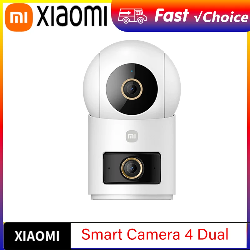 NEUE Xiaomi Smart Kamera Smart Kamera 4 Dual-Objektiv PTZ 360 °   KI-Erkennung 5 Millionen Pixel WiFi 6 Heimsicherheit Mi Home APP