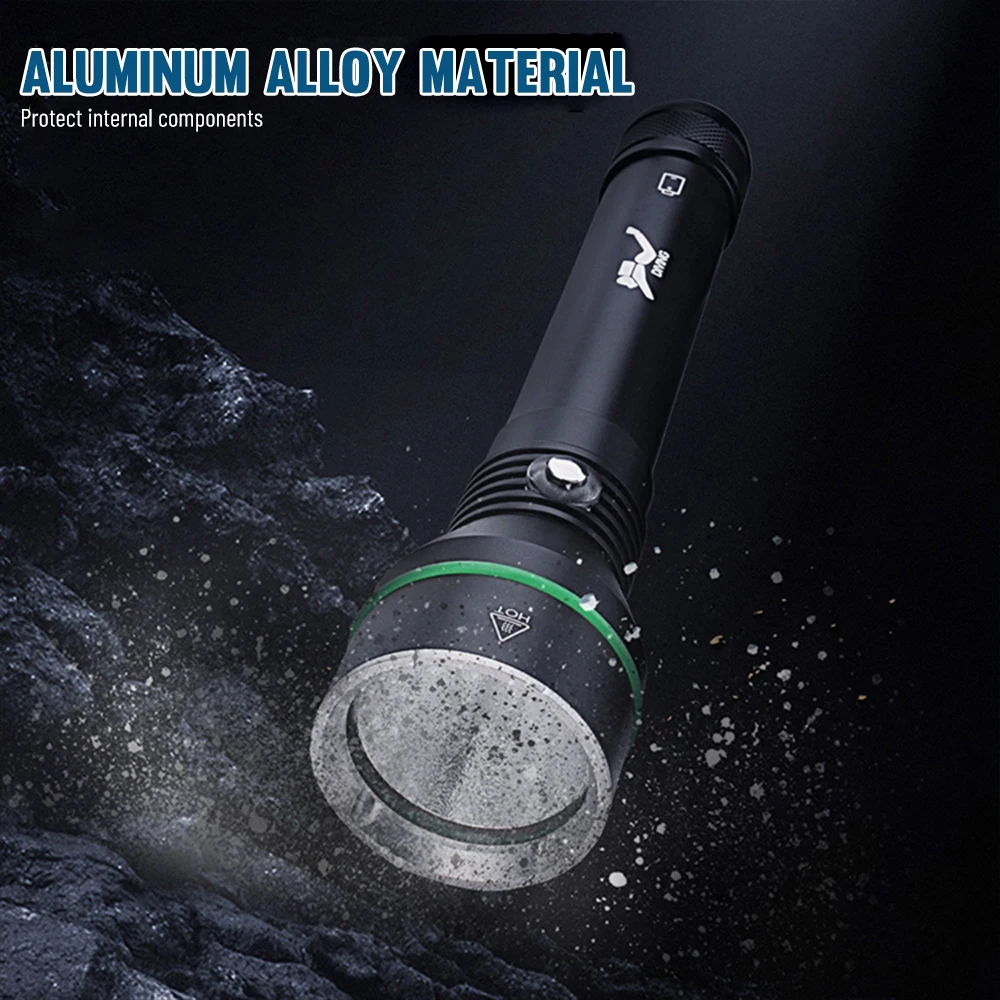 Asafee S5 110M P70 LED Underwater Diving Flashlight 4000LM SOS Press Switch Torch Waterproof Scuba Lamp Outdoor Lantern