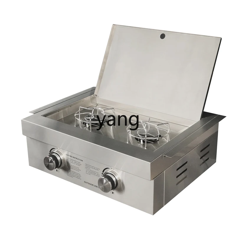 

LMMOutdoor Embedded Side Furnace Gas Double Stove Stainless Steel Kitchen Liquefied Petroleum Gas Stove