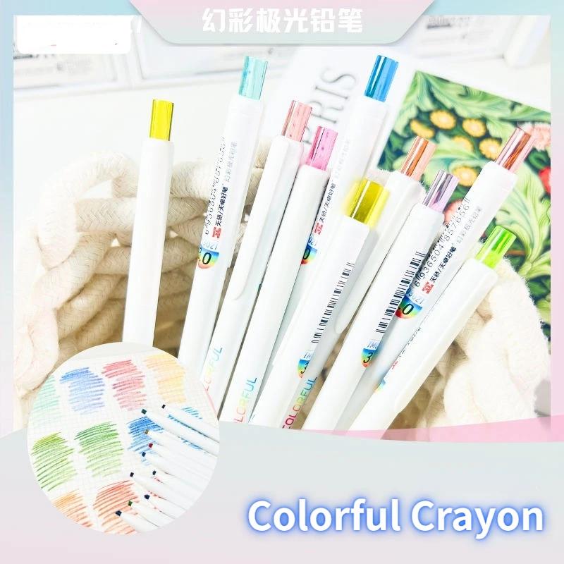 2/4 Pcs Colored Pencils Drawing Automatic Pencil Student Sketching Doodling Coloring Painting Crayon Stationery Supplies