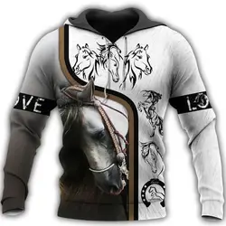 Kunst Dier Hoodie 3d Geprint Mooie Paard Harajuku Sweatshirt Streetwear Herfst Hoodies Unisex Casual Jasje Trainingspakken