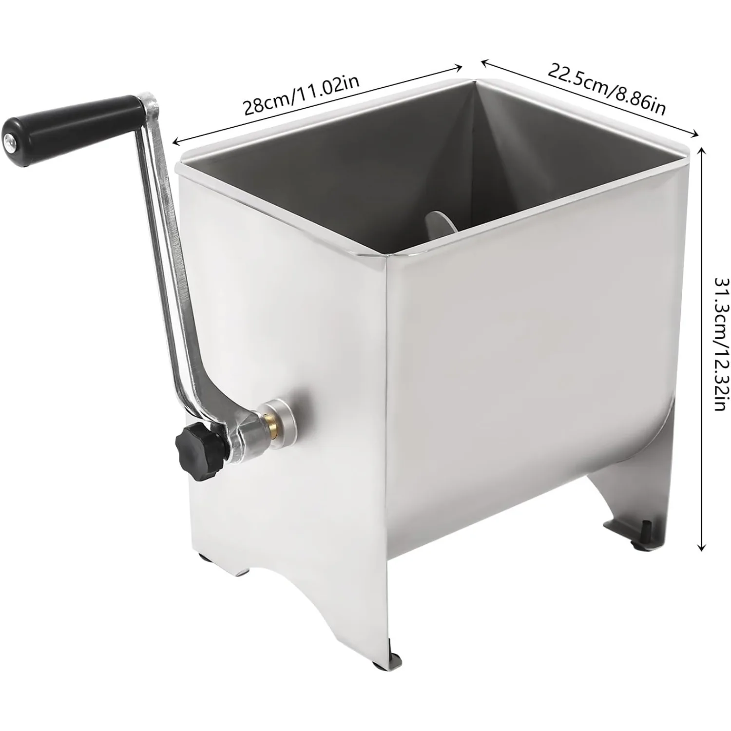 خلاط لحم من الفولاذ المقاوم للصدأ للسجق لحم البقر المفروم والدواجن، خلاط لحم يدوي 20 رطل مع غطاء لخلط بهارات التوابل