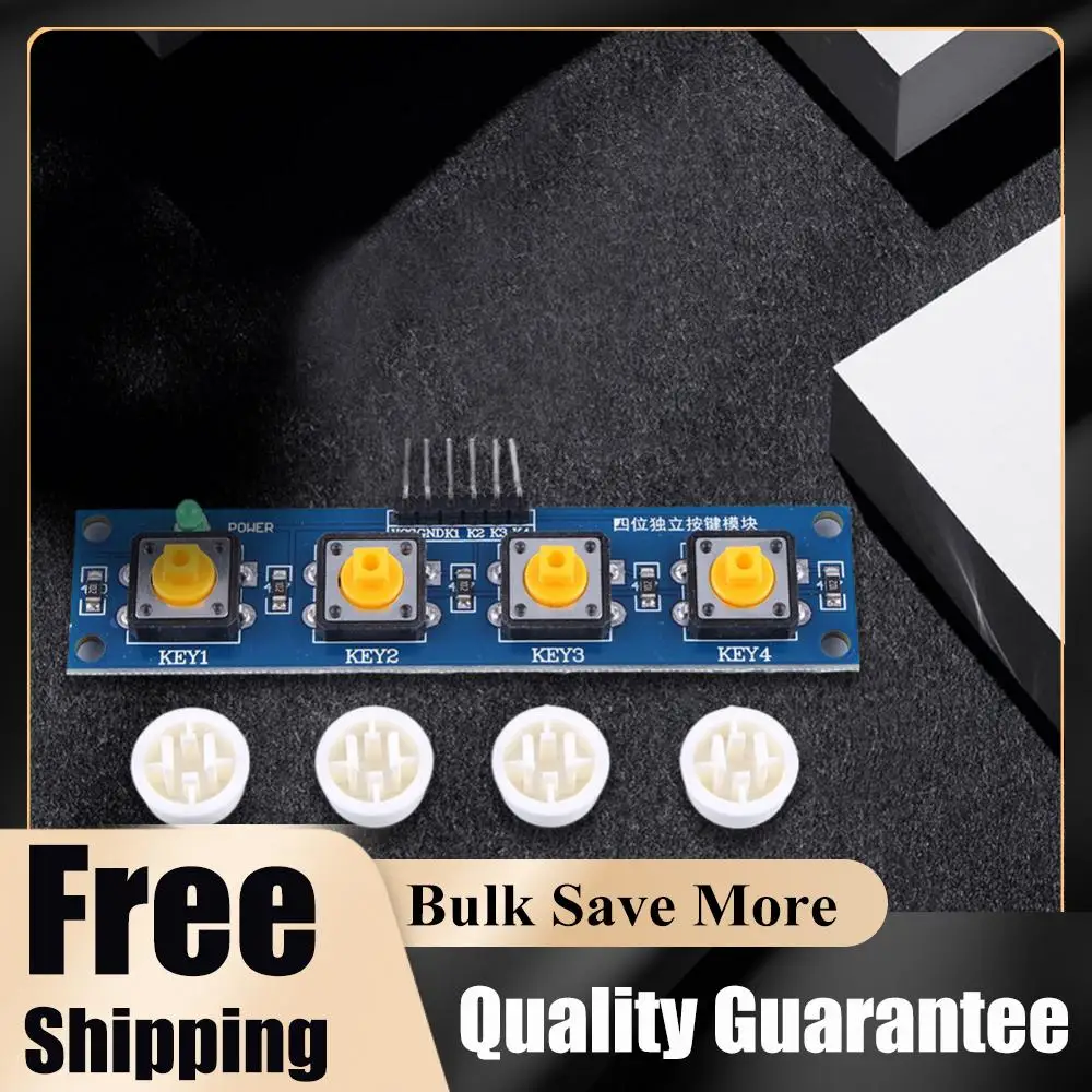 

4 Buttons Keyboard Module with Hat & LED Indicator Keypad Module High Level Output for Arduino Or Raspberry Pi