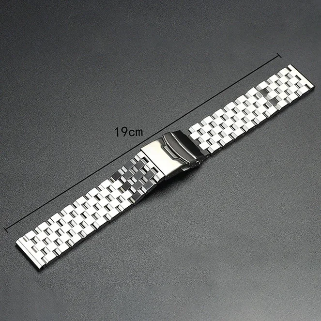 18 20 22 24mm Luxury Stainless Steel Strap for Seiko for Huawei Universal Wrist Band Metal Watch Buckle Sport Men Watch Bracelet