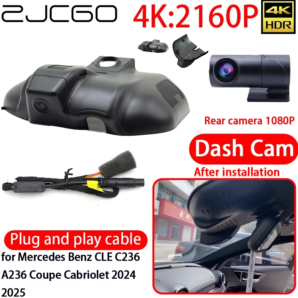 

ZJCGO 4K Car DVR Dash Cam Wifi Front Rear Camera 24h Monitor for Mercedes Benz S Class W223 2021 2022 2023 2024 2025