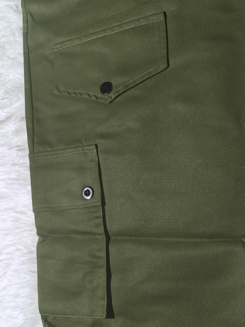 Herren Cargo-Hosen mit elastischem Bund, Kordelzug, mehreren Taschen, normaler Passform, geradem Bein, lässige Frühlings- und Herbst-Outdoor-Streetwear-Hosen – Detail 9