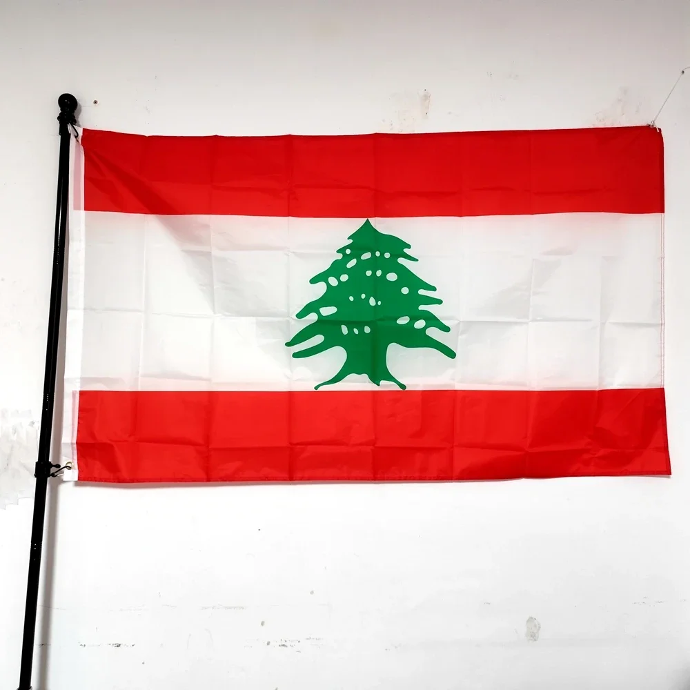 Lebanon Flag Indoor Outdoor 90*150cm Hanging Polyester Flag For Decoration