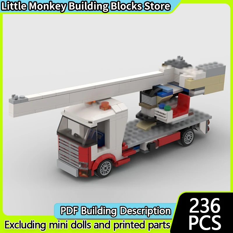 

City Car Model MOC Building Bricks Heavy Truck With Mobile Crane Modular Technology Children Holiday Gifts Assemble Toys Suit