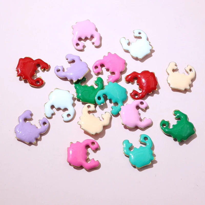 20pcs 10x10mm Stainless Steel Small Crab Enamel Charms Pendant Stainless Steel DIY Jewelry Making Accessories Findings image 6