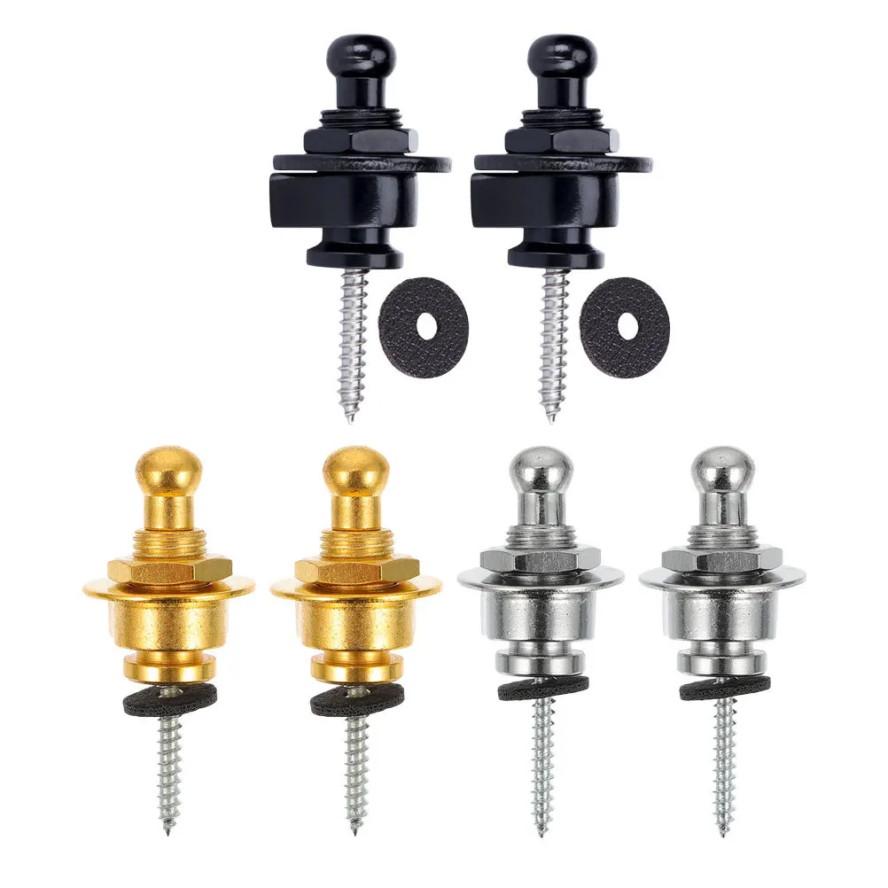 

6 Pcs Guitar Studs Strap Lock Accessories for Electric Knob Knobs Straps Rock Locks Ukulele Buttons Locking