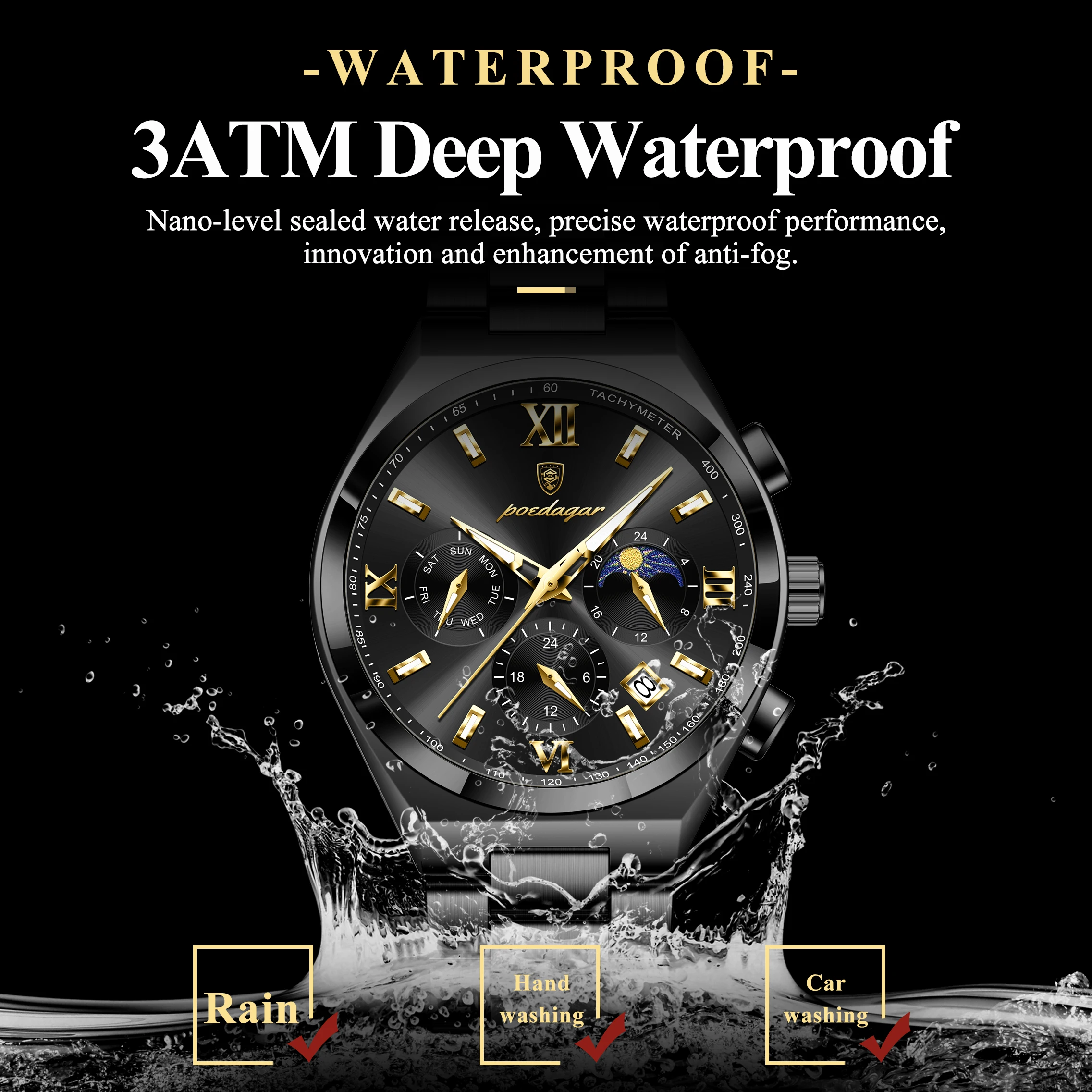 POEDAGAR Moda Lüks Erkek Kol S - Smartwatch Luxury Watches For Men incelemesi ve fiyatı