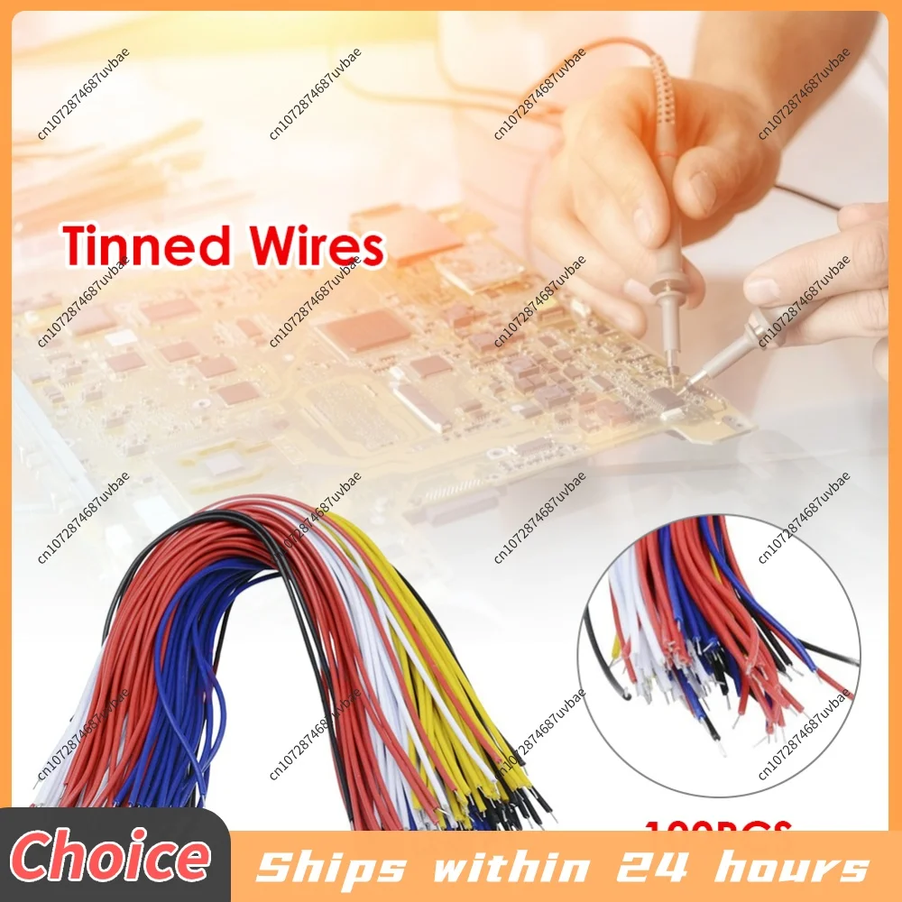 Heat-resistant Cable Wire Soft Wire 100pcs Tin Plated PCB Solder Cable Fly Jumper Wire Copper Conductor Wire 8 inch