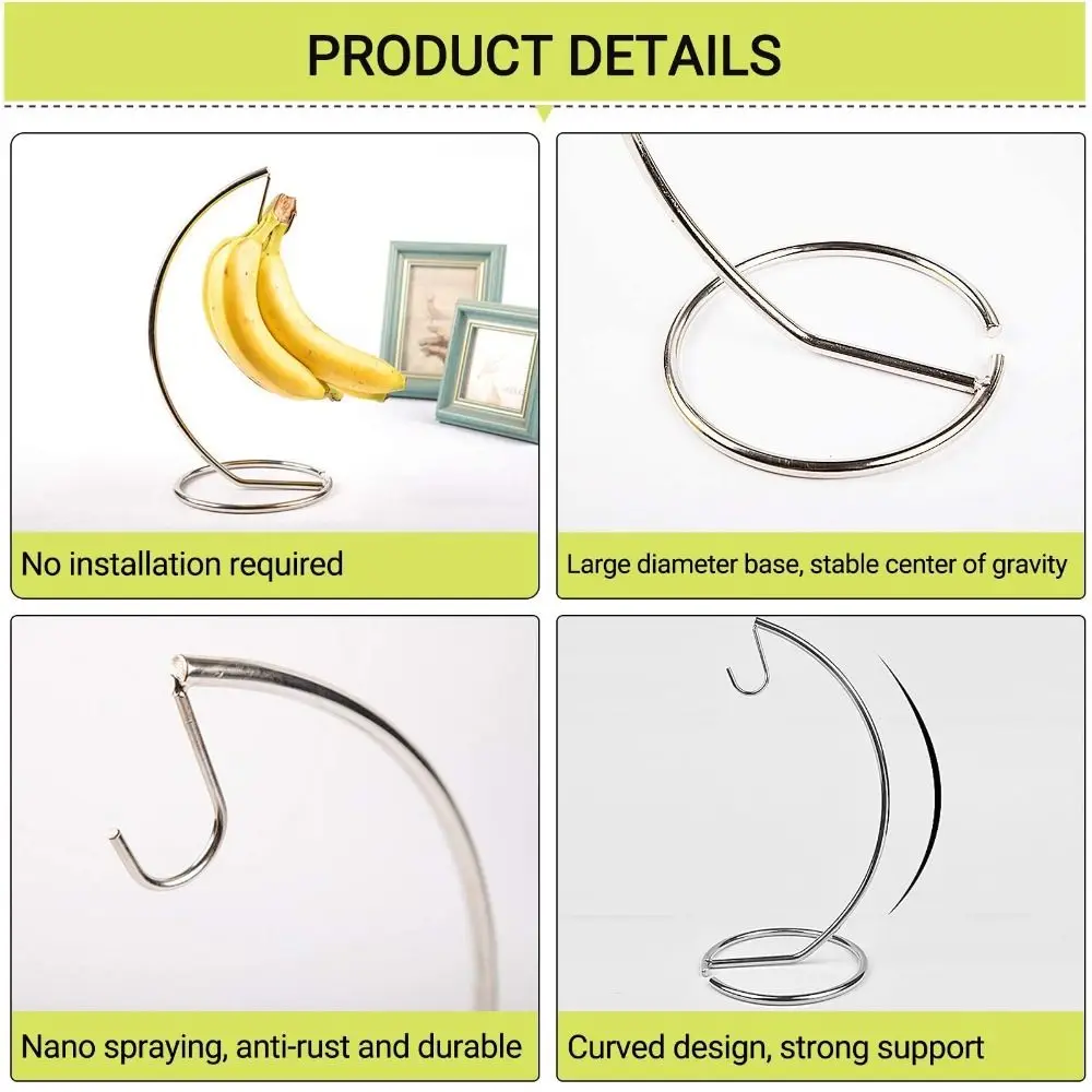 New Metal Banana Rack Keep Fresh Space Saving Fruit Storage Rack Suspension Type Headphone Holder Living Room