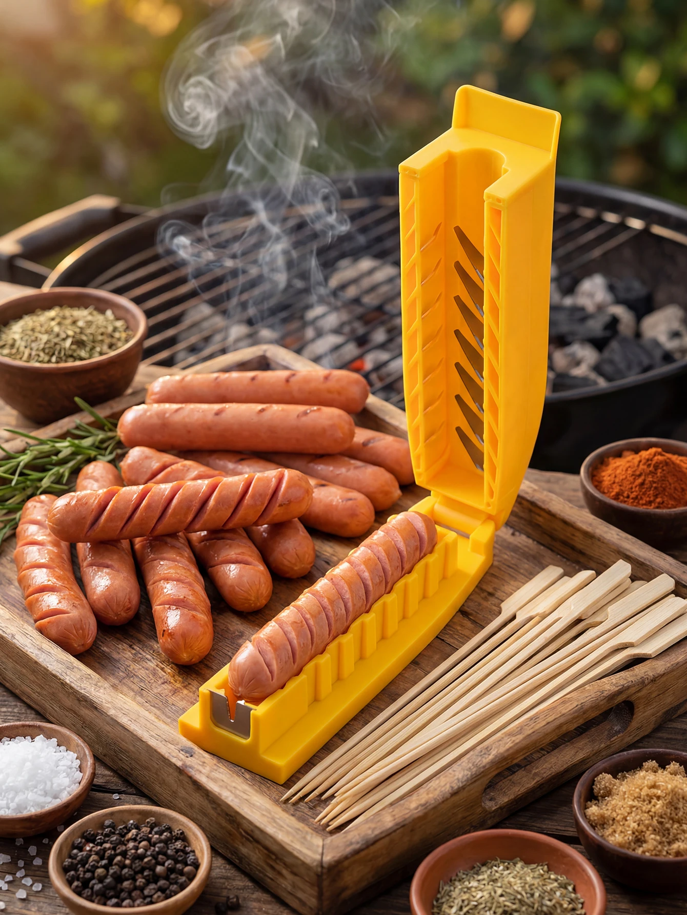 Manual Sausage Slicing Tool Reusable Hot Dog Cutter for Consistent Slices for Home Kitchen Picnics and Outdoor Bbqs