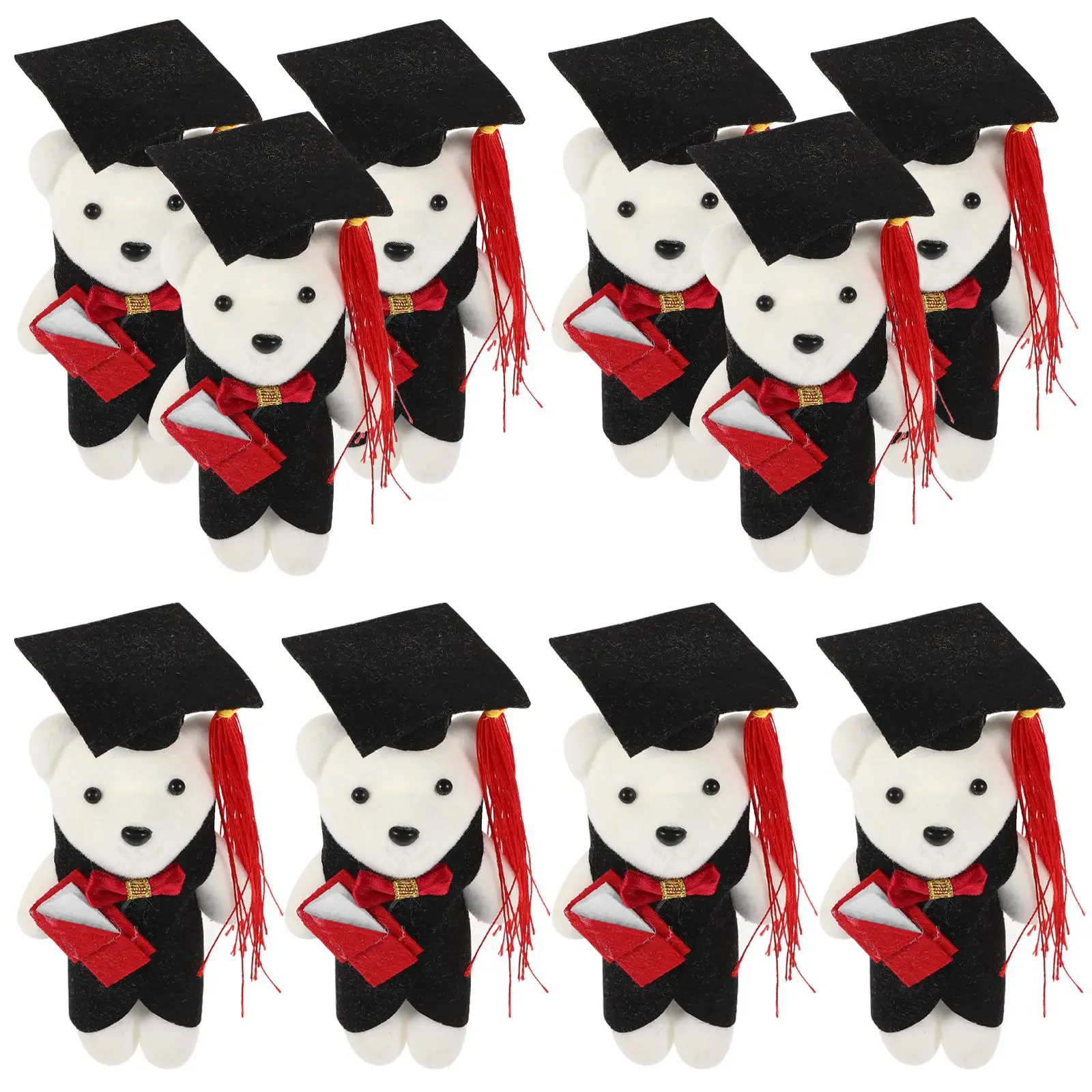 

10pcs Adorable Graduation Bear Dolls Flower Bouquet Decors Lovely Bear Doctor Bouquet Packaging Materials Graduation Gift