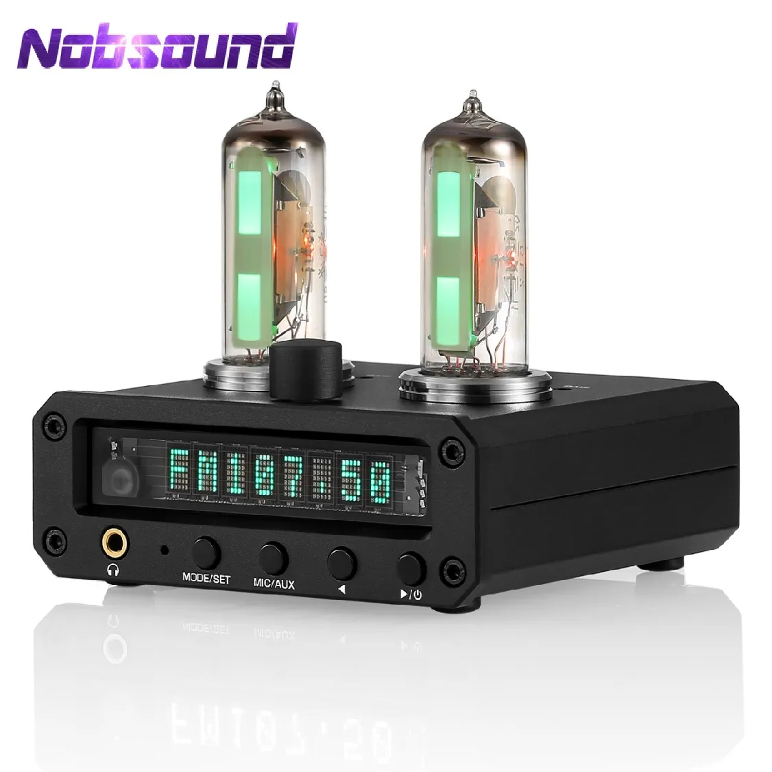 

Nobsound P2-FM Magic 6E2 Preamp Stereo Headphone Amplifier Sound Level Indicator FM Radio Clock