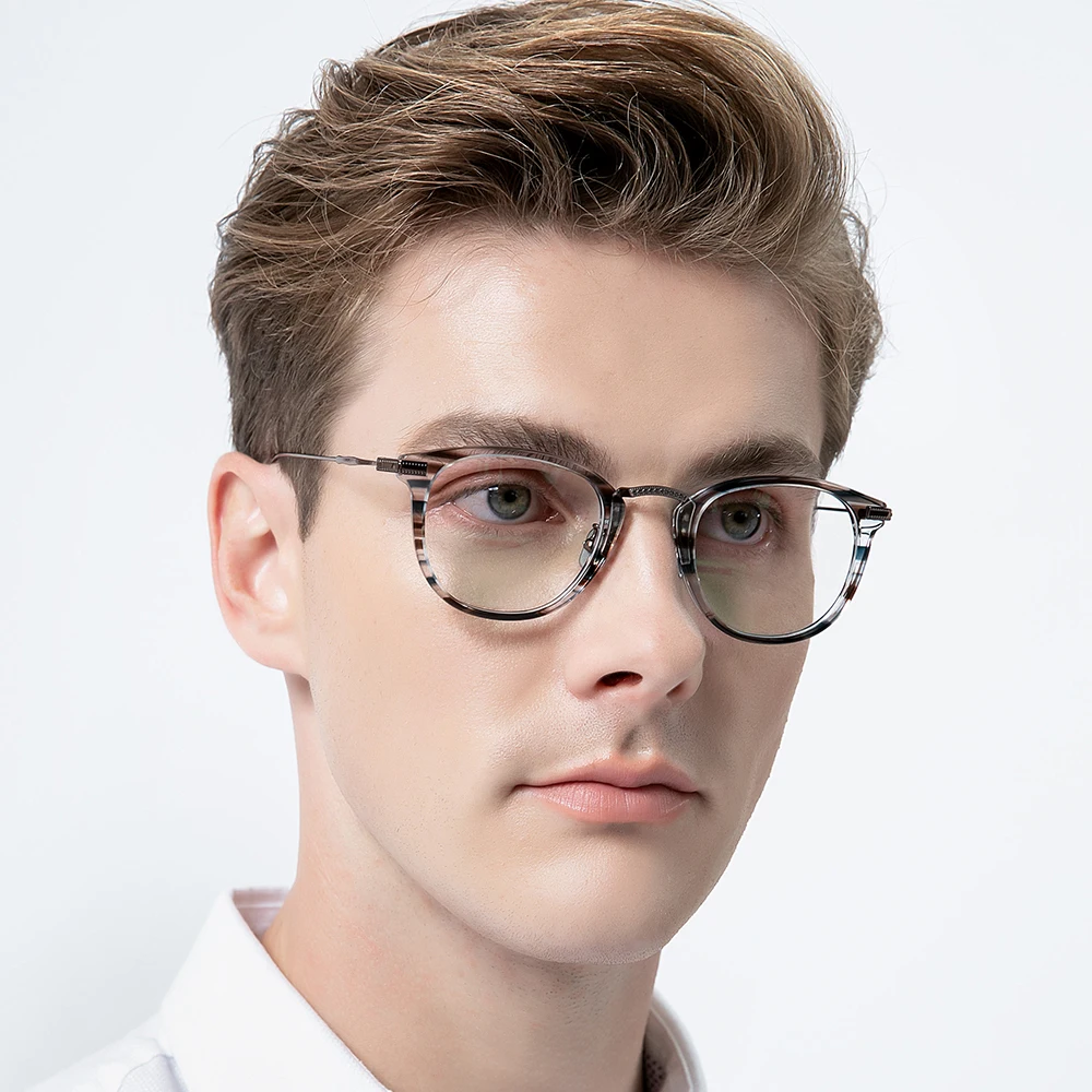 FONEX Acetate Titanium Eyeglasses Frame Men 2021 New Retro Square Glasses Women Spectacles Eyewear F85648