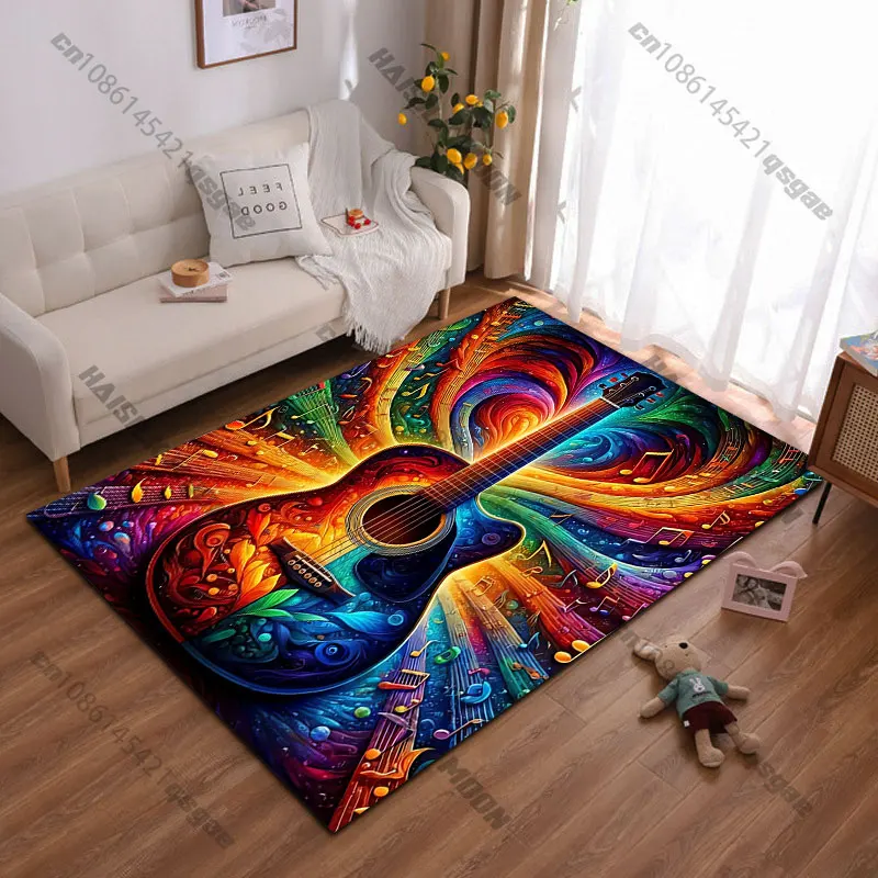 Music emotions colors bursting vibrantly carpet Yoga living room room decor children's crawling mat doormat area rug