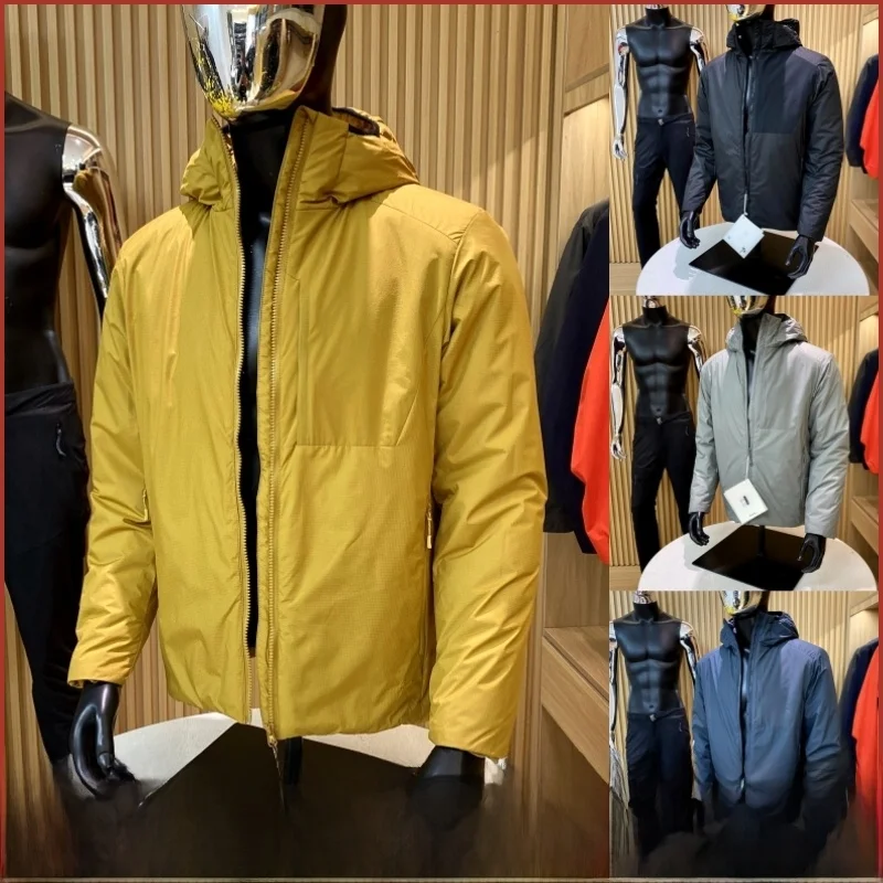 Dongjia في الهواء الطلق للرجال خفيفة الوزن aphene مقاوم للماء الدفء القطن Jaet الوقوف صالح Thiened طويل Sle مقنعين Faion