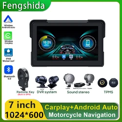 Carplay Motorcycle GPS Navigation IPX8 Waterproof For Moto Android Auto Multimedia Digital Dashboard Display Screen Monitor Bike
