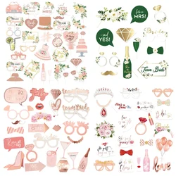 1 Set Team Bride Paper Party Photo props Bride To Be Wedding Party Bride Shower Hen Party Photo Decoration Supplies