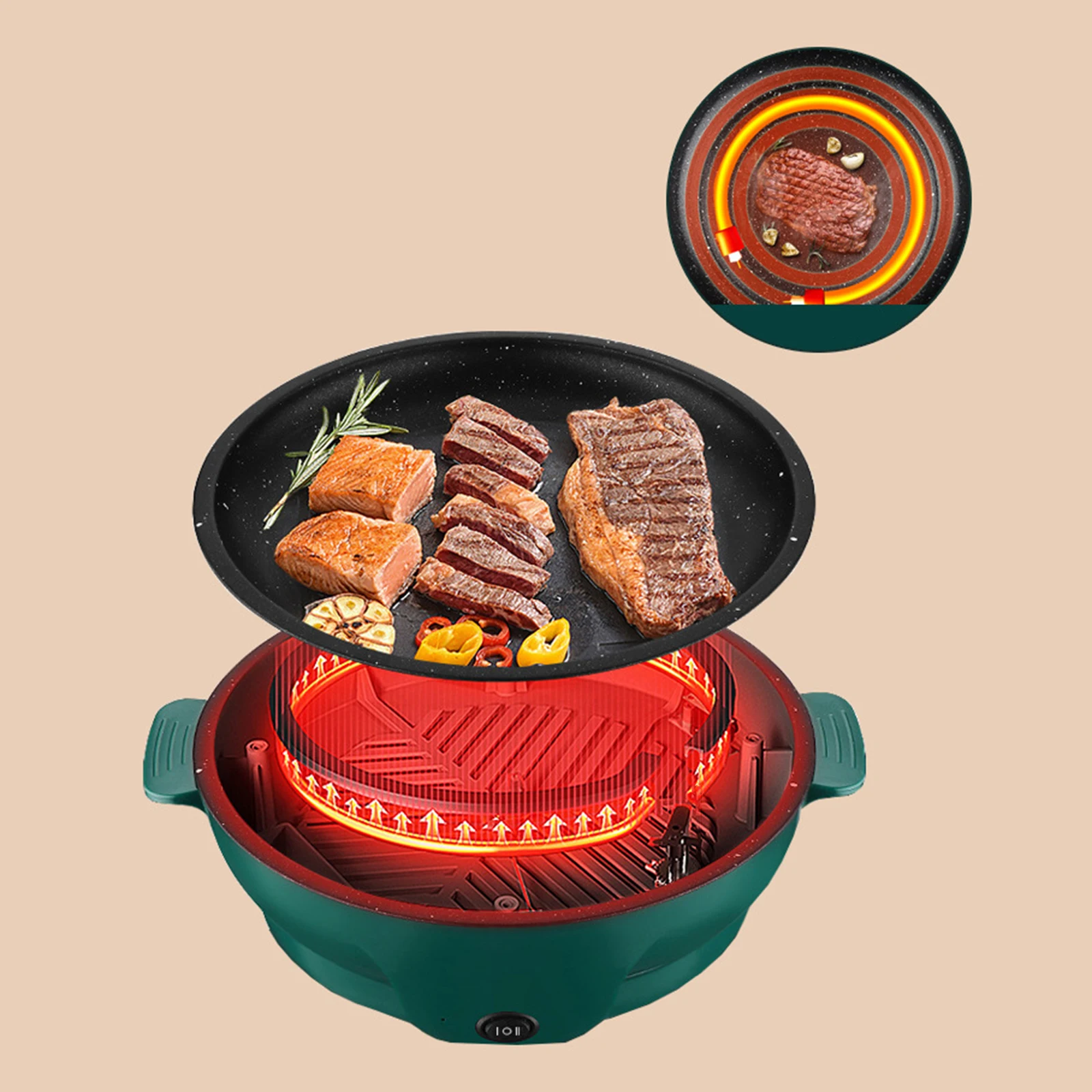 Electric Grill 110V Indoor Camping Korean BBQ Grill Barbecue Fast Heating BBQ Assesories Flat Top Grill Pancake Griddle Griddles