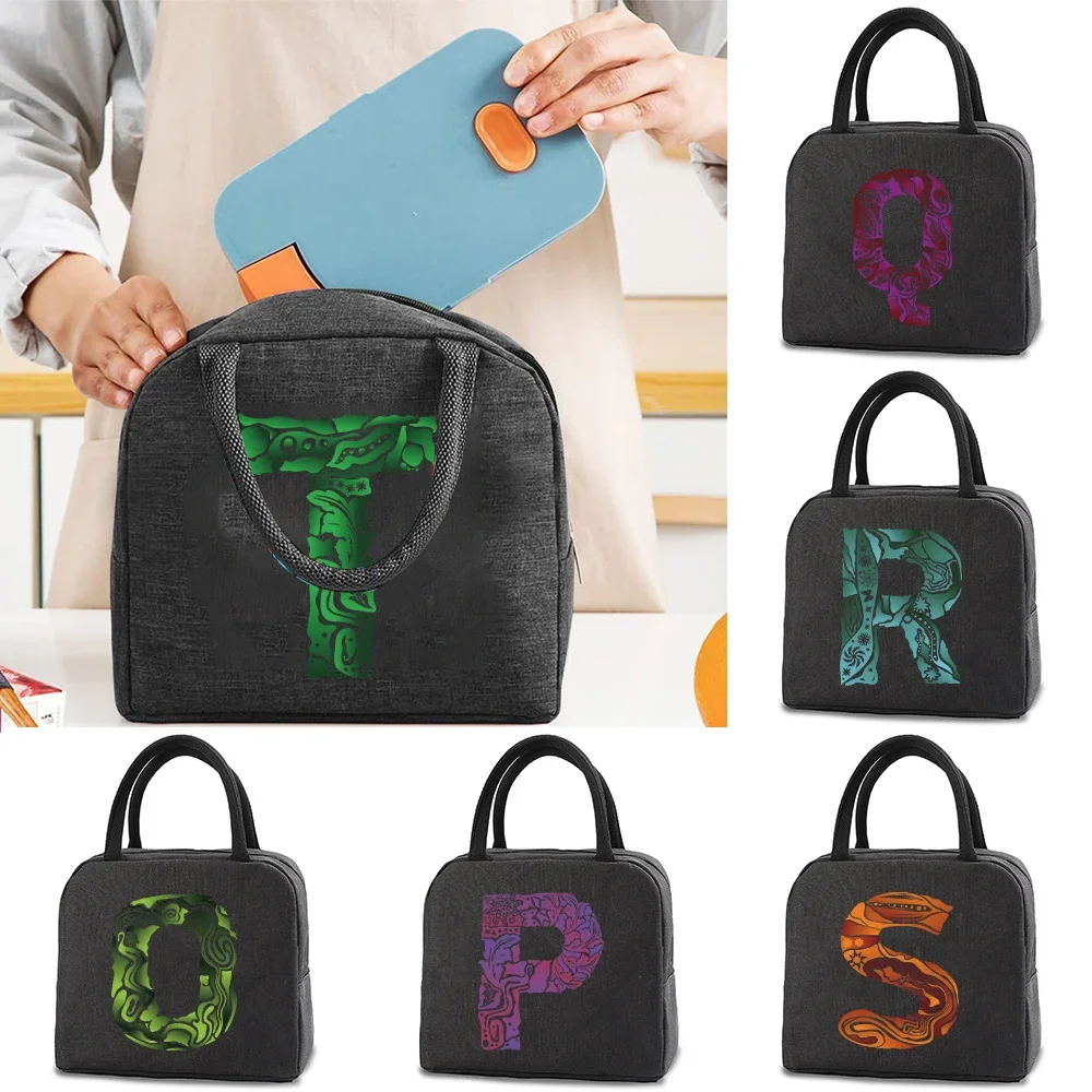 

Engrave Image Series Print Pattern Cooler Bags Thermal Lunch Bag Handbags Insulated Food LunchBox Multifunction Storage Bags