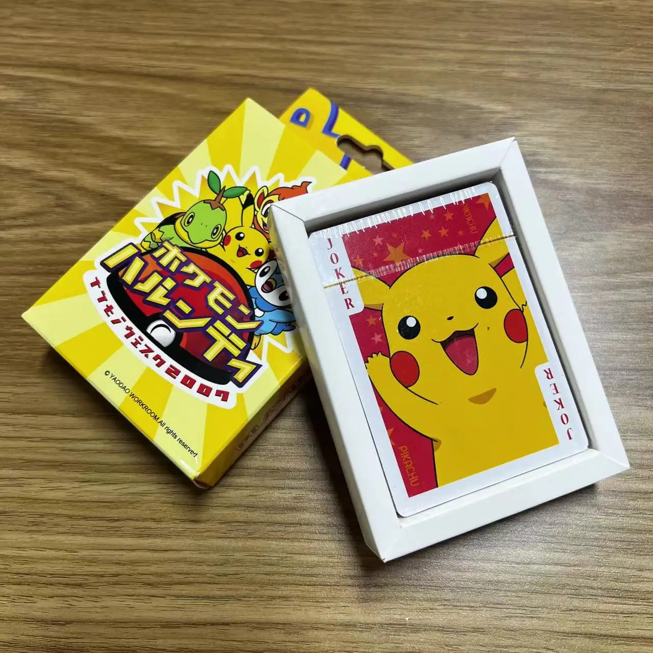 54Pcs Cards Anime Pokemon Poker Toy Cosplay Pikachu Charmander Board Game Cards Hardcover Collection Box