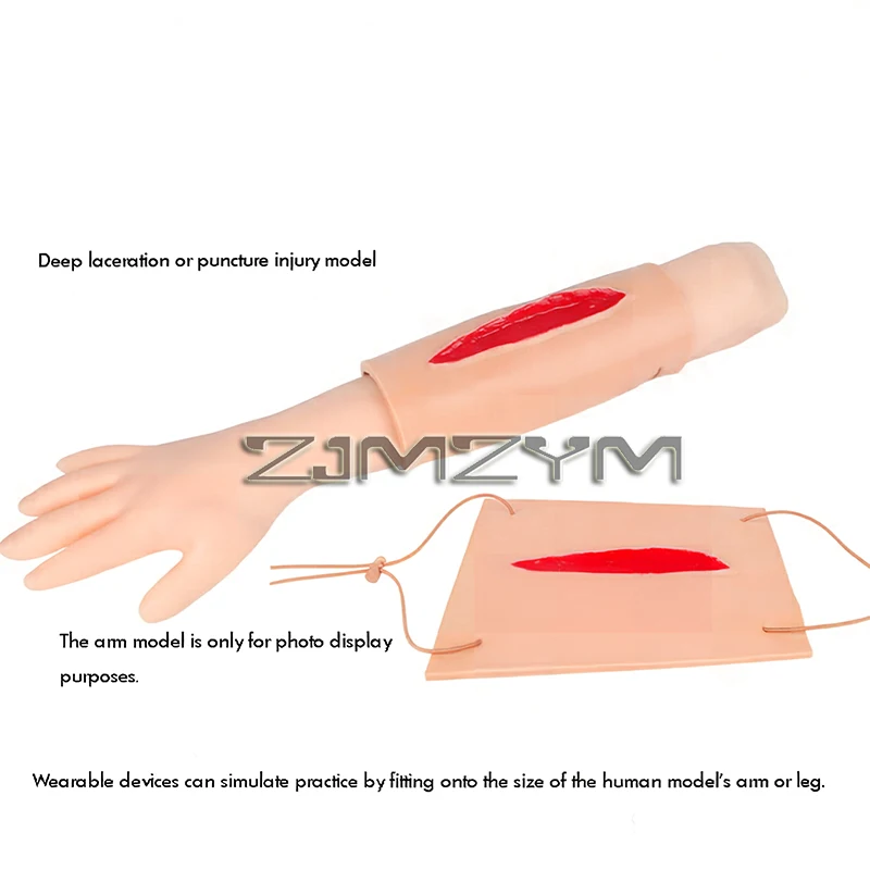 Deep Laceration Or Puncture Injury Model Silicone Simulated Skin Wound Module Surgical Suture Practice Model