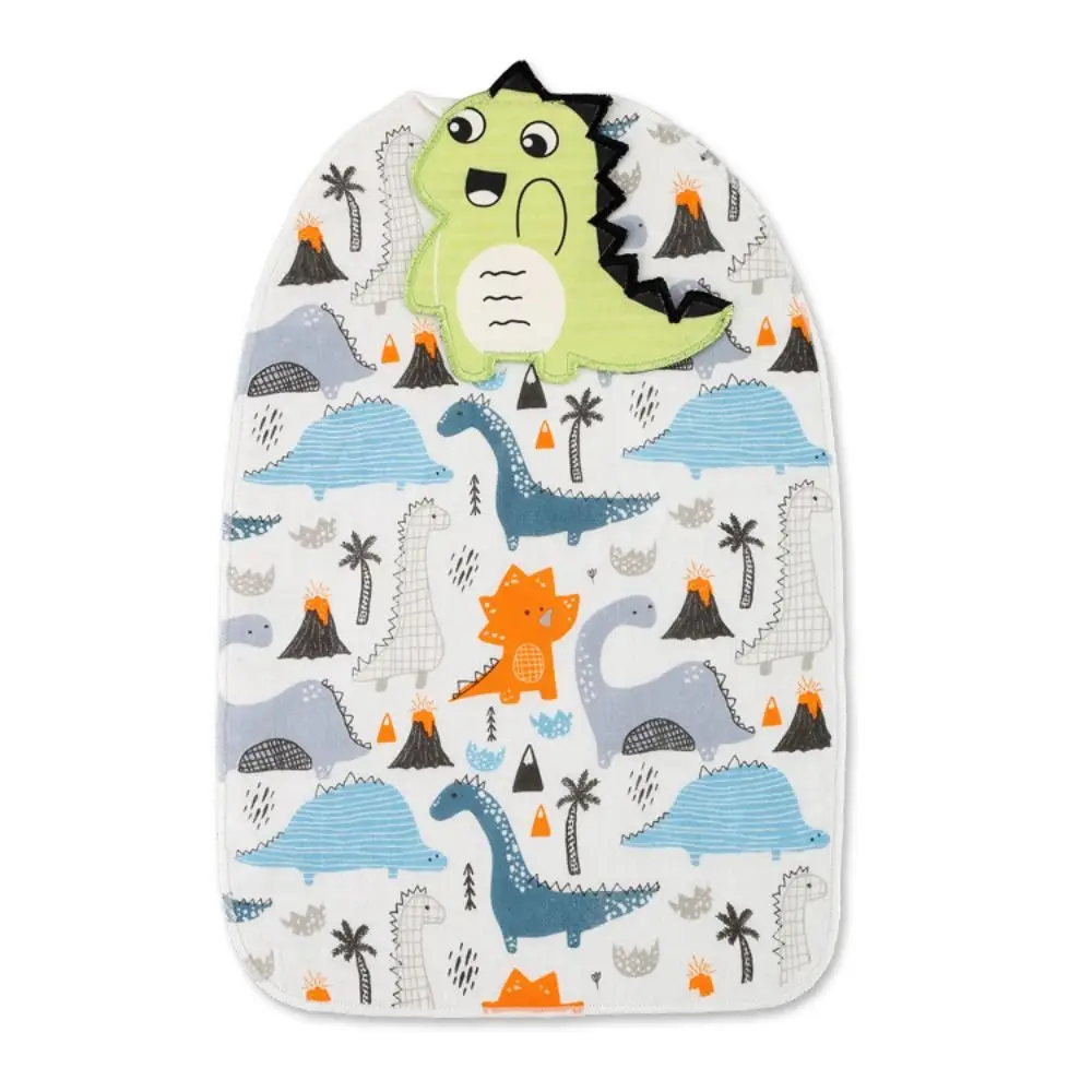 Serviette en coton absorbant la sueur sur le thème des animaux de dessin animé pour bébé, serviette confortable pour le dos du nourrisson, coussin respirant, haute absorption