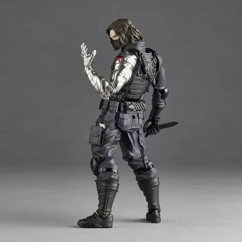 Novo Kaiyodo Soldado de Inverno Revoltech AMAZING YAMAGUCHI Bucky Barnes Capitão América Anime Figuras de Ação brinquedo brinquedos de aniversário presentes