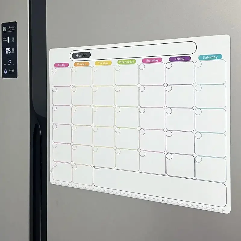 Magnetic Dry Erase Calendar Monthly Planner Whiteboard Message Board Kitchen Fridge Decor - Record Memo Pad