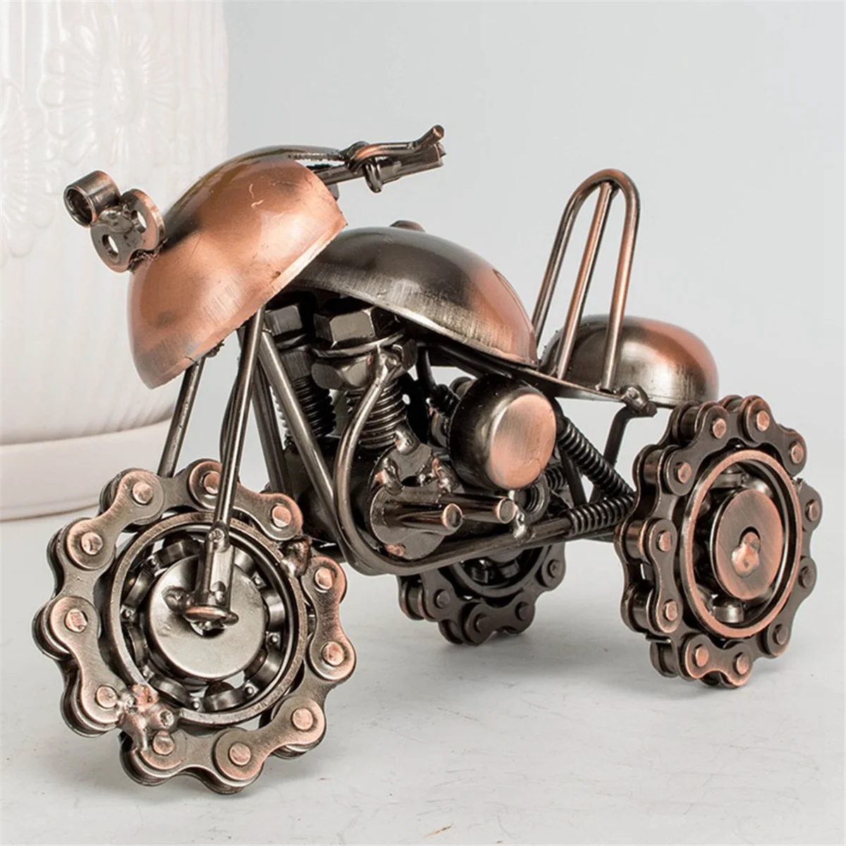 Motorcycle Model Vintage Motorcycle Sculpture Retro Motorcycle HandicAU30t Metal Motorcycle Ornaments Motorcycle Statue