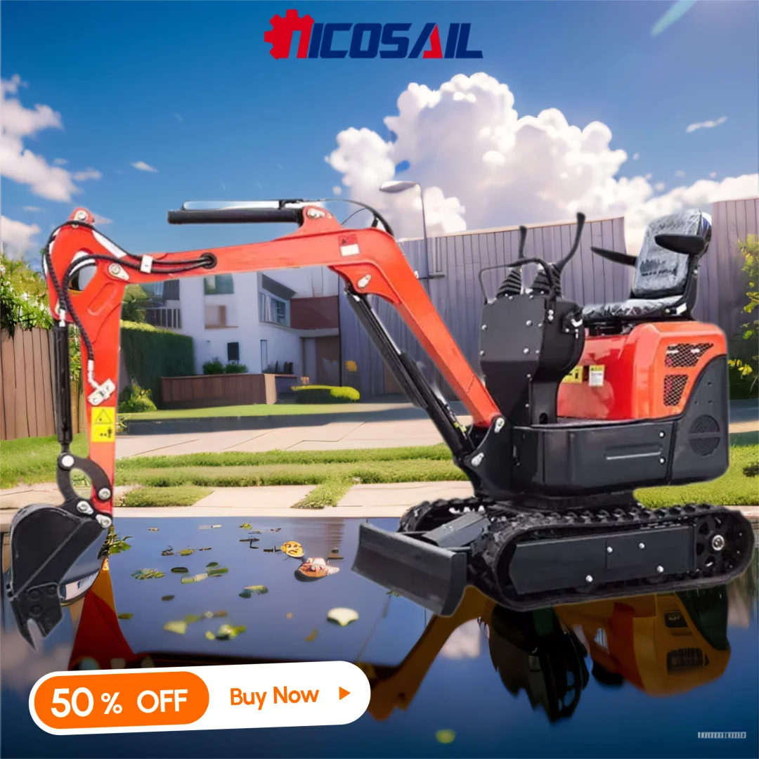 

Мини-компактный экскаватор для домашнего использования, новый 1-тонный экскаватор с аксессуарами для использования в саду и ранчо