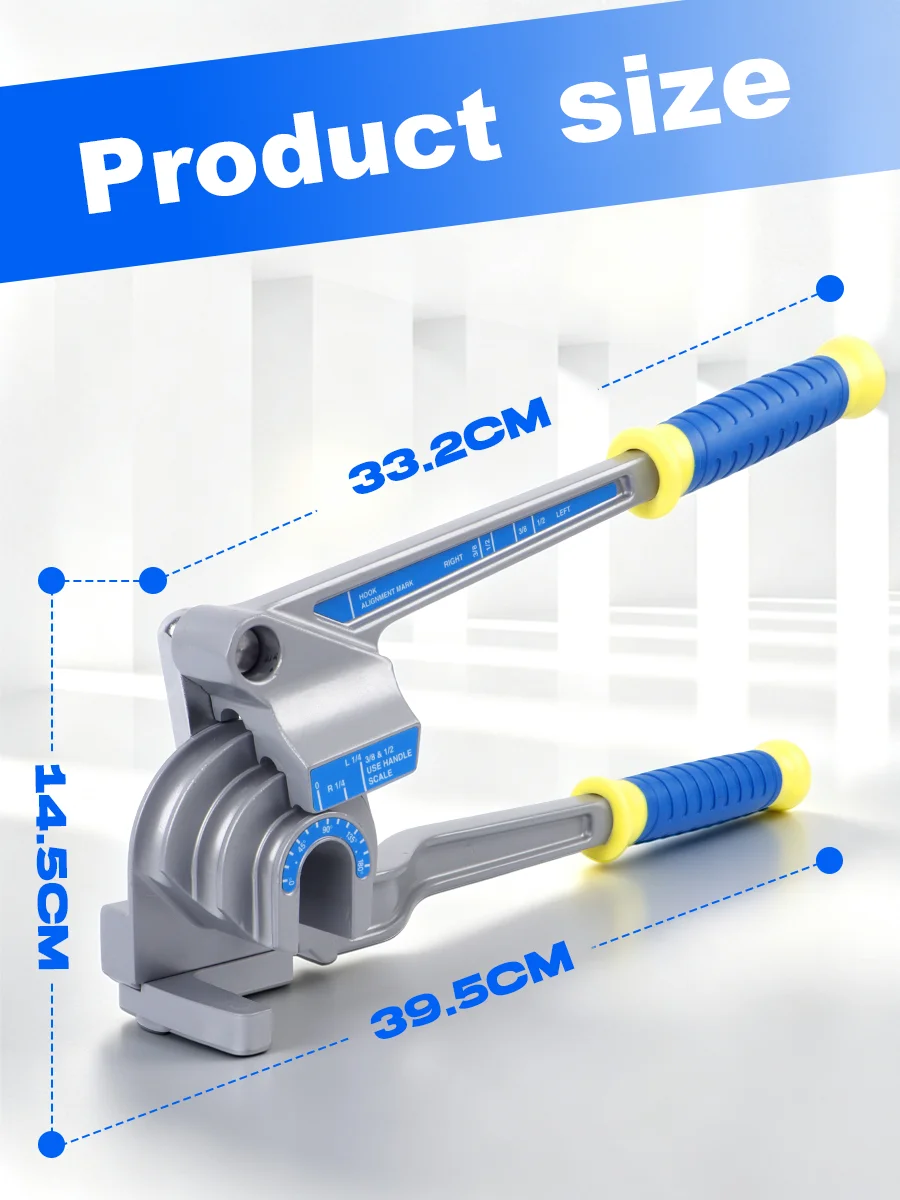 180° Heavy Duty Pipe Bender for 1/4'' 3/8'' 1/2'' - Multi-purpose Combined Pipe Bender for Copper Pipe/Aluminum Pipe/Iron Pipe