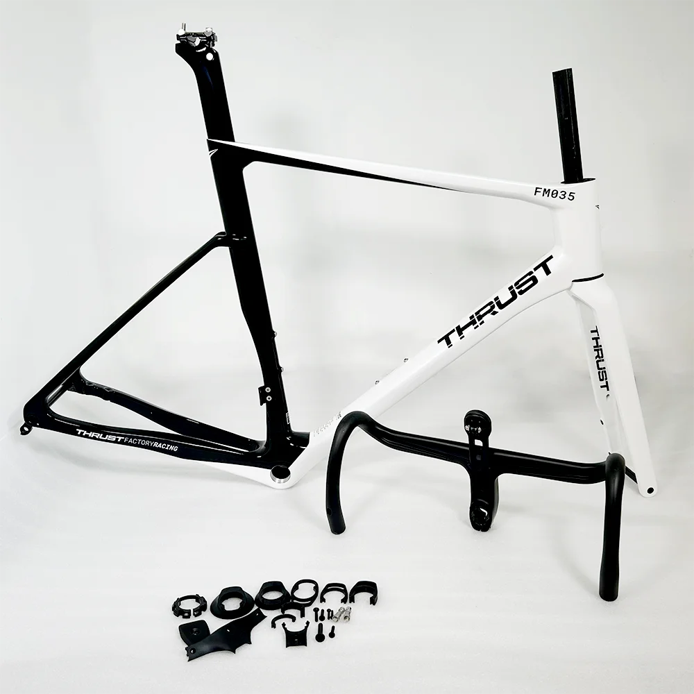 Thrust Full Carbon Road Frame Disc Brake Max 700*32C AERO Road Bicycle Frameset BSA Full Internal Cable With Handlebar DI2