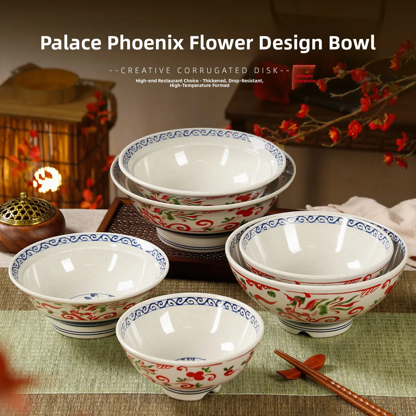 Tazón de Sopa de Estilo Chino Retro para Uso Comercial, Tazón de Udon, Tazón de Sopa Picante, Tazón de Fideos de Arroz Pho