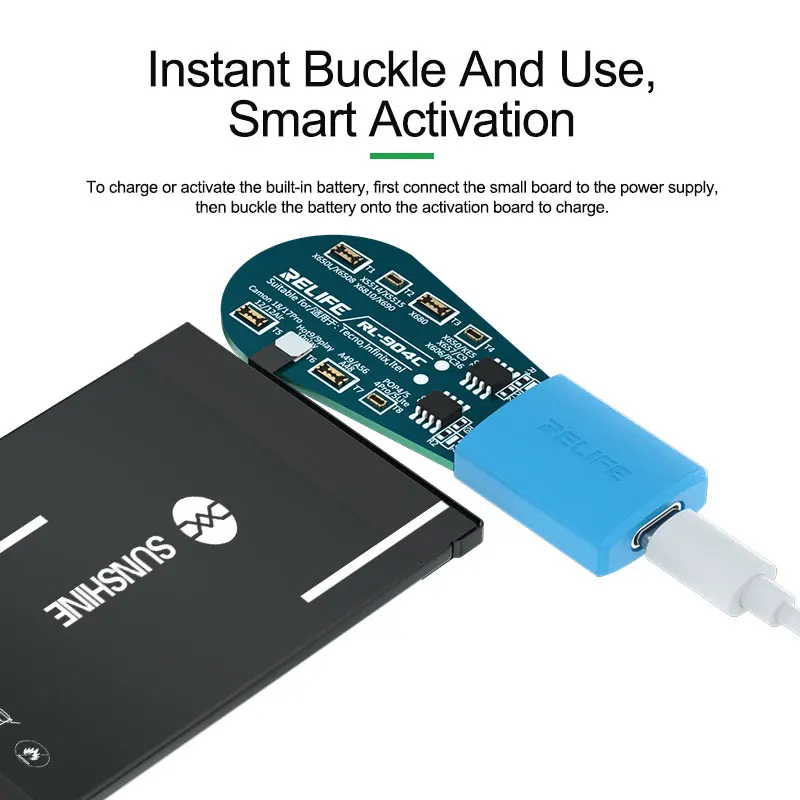 RELIFE RL-904C Battery Activation Board Intelligent Recognition,Type-C Power Supply  for TECNO, Itel, Infinix Series
